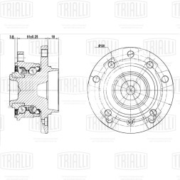 Ступица передняя в сборе с подшипником для автомобиля BMW 5 (01-)/BMW 6 (04-)
