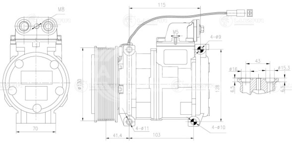 Компрессор кондиционера для автомобилей Actros MP1 (96-)/Actros MP2 (03-)