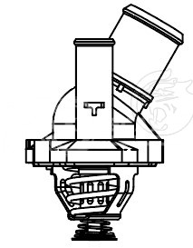 Термостат для автомобилей Ford Mondeo III (00-)/Mondeo IV (07-) 1.8i/2.0i (90°С) (c корпусом)