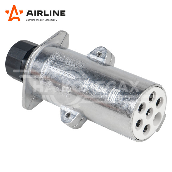 Вилка прицепа/тягача 24В тип-S 7 контактов металл (гайка)