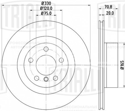 Диск тормозной для автомобилей BMW X3 (F25) (10-) / X4 (F26) (11-) задний d=330