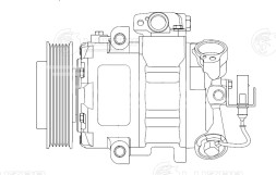 Компрессор кондиционера для автомобилей Rapid (12-)/Fabia II (07-)/Polo V (09-)
