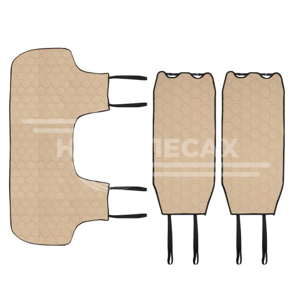 Накидка &quot;Алькантара&quot;, задняя (3 предмета), экокожа с перфорацией, бежевая