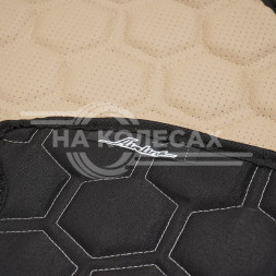 Накидка "Алькантара", задняя (3 предмета), экокожа с перфорацией, бежевая