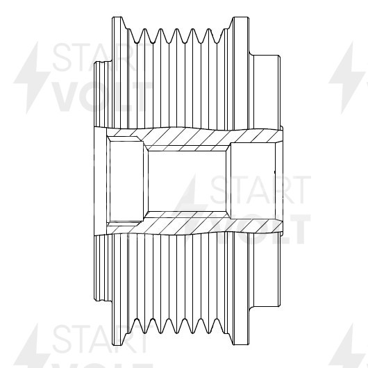 Шкив с обгонной муфтой генератора для автомобилей VAG Transporter T4 (98-) 2.5TDi (тип Valeo)