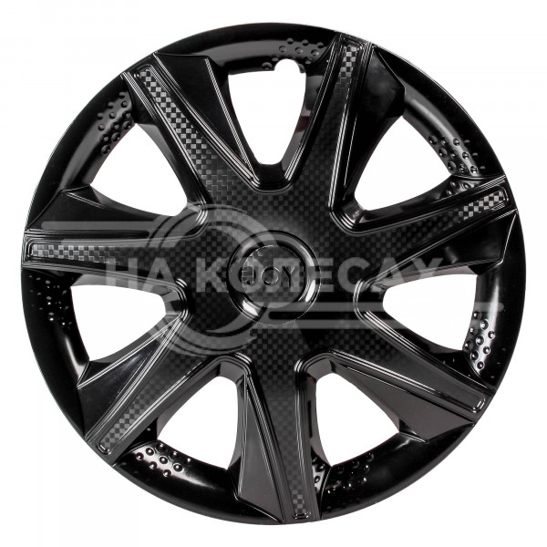 Колпаки колесные 14&quot; &quot;Джой&quot;, черный глянец, карбон, компл. 2 шт.