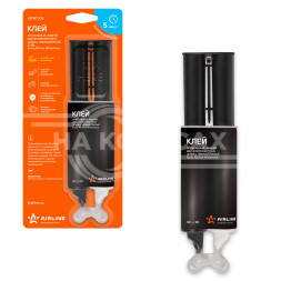 Клей эпоксидный, жидкий двухкомпонентный, шприц, черный/белый, 2*14 г.