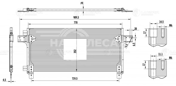 Радиатор кондиционера для автомобилей TGA (02-)/TGS (07-)/TGX (07-)