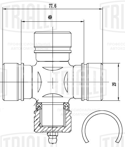 Крестовина для автомобилей Isuzu Trooper II (91-) (29х49х77,6)