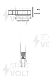 Катушка зажигания для автомобилей Toyota Caldina T19 (92-)/Rav 4 (94-) 2.0i