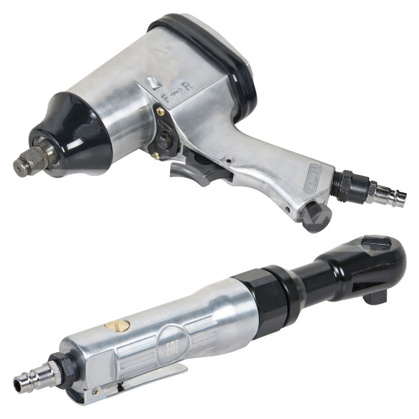 Гайковерт пневматический 1/2&quot;DR 330Нм, трещотка 1/2&quot;DR 61Нм, набор с головками 17 пр. кейс