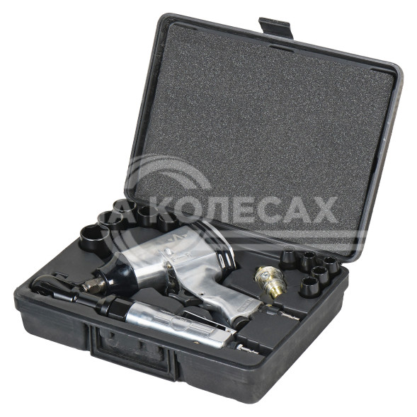 Гайковерт пневматический 1/2&quot;DR 330Нм, трещотка 1/2&quot;DR 61Нм, набор с головками 17 пр. кейс