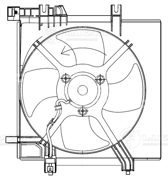 Электровентилятор охлаждения для автомобилей Subaru Forester S12 (08-)/Impreza G12 (07-) (с кожухом)