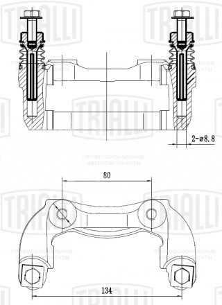 Скоба переднего тормозного суппорта для автомобилей Лада 2112 (R14)