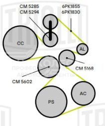 Ролик приводного ремня для автомобилей BMW 3 (E90) (05-) 3.0i [N54] генератора (с натяжным механизмом) (двойной)
