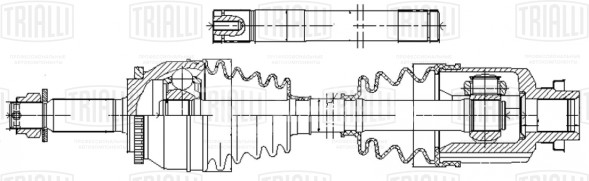 Привод передний левый для автомобилей Mitsubishi Lancer Evolution VII (01-)