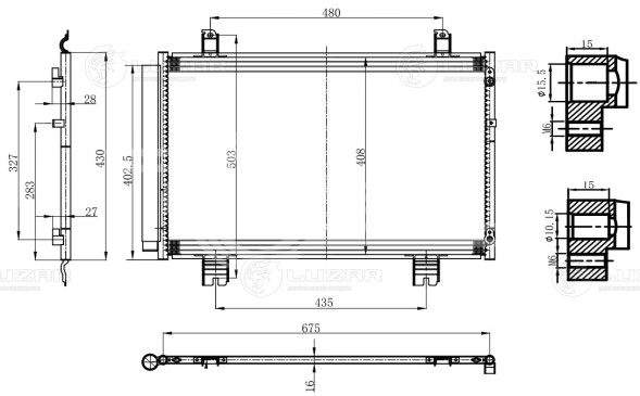 Радиатор кондиционера для автомобилей Lexus LS (06-)