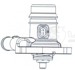Термостат для автомобилей Opel Astra J (10-)/Mokka (13-) 1.4T (с корпусом; низкотемпературный 95°С)
