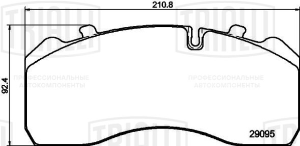 Колодки тормозные дисковые для автомобилей DAF, MAN, Iveco, Mercedes (WVA № 29094) с монтажным комплектом
