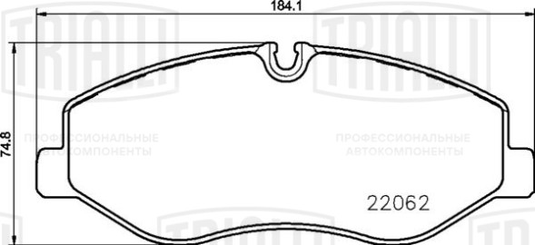 Колодки тормозные дисковые передние для автомобилей Mercedes V (W447) (14-) с тормозной системой Brembo