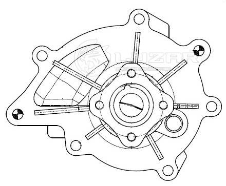 Насос водяной для автомобилей SsangYong NewActyon/Korando C (10-) 2.0i