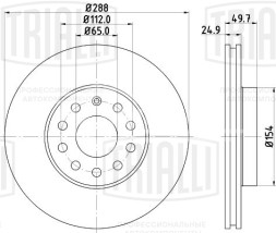 Диск тормозной передний для автомобилей Skoda Yeti (09-) d=288