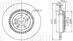 Диск тормозной задний для автомобилей Land Rover Range Rover Sport (09-) d=365 окрашенный