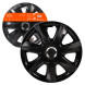 Колпаки колесные 14&quot; &quot;Джой&quot;, черный глянец, хром кольцо, компл. 2 шт.