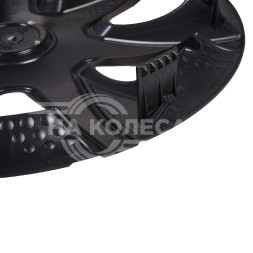 Колпаки колесные 14&quot; &quot;Джой&quot;, черный глянец, хром кольцо, компл. 2 шт.