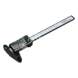 Штангенциркуль цифровой 150мм, шаг 0.1мм, пластиковый, глубиномер, блистер