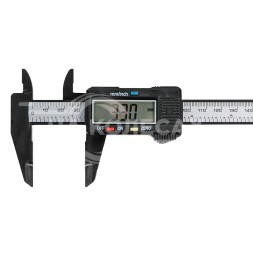 Штангенциркуль цифровой 150мм, шаг 0.1мм, пластиковый, глубиномер, блистер