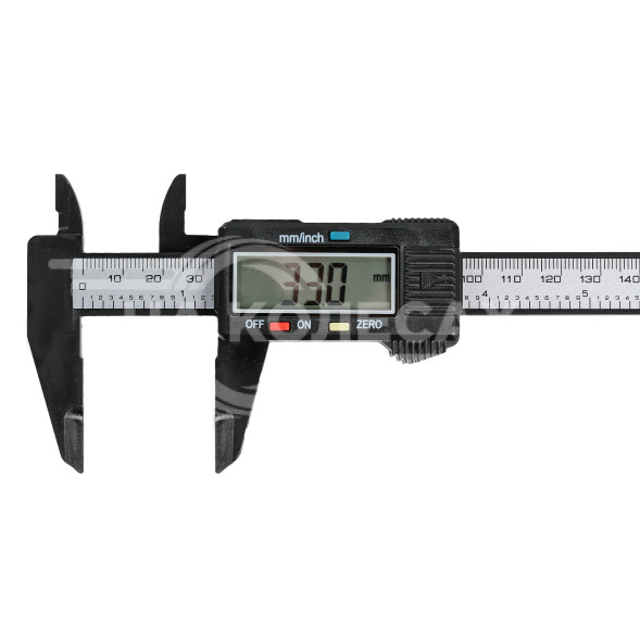 Штангенциркуль цифровой 150мм, шаг 0.1мм, пластиковый, глубиномер, блистер