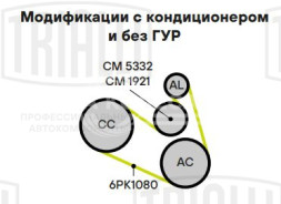 Ролик приводного ремня для автомобилей Peugeot 306 (93-) 1.8i/2.0i [XU] A/C+ без ГУР (натяжной) с кронштейном (выпуск до 1997)