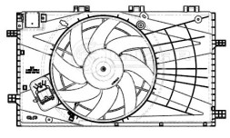 Электровентилятор охлаждения для автомобилей Opel Insignia (08-) 1.6i/1.8i (с кожухом)