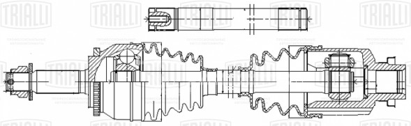 Привод передний правый для автомобилей Mitsubishi Lancer Evolution VII (01-)