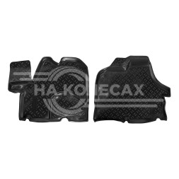 Ковры для Fiat Ducato II (244) (02-, 07-11 Елабуга), 2 шт., выс. борт, 1й ряд, ТЭП, черн.