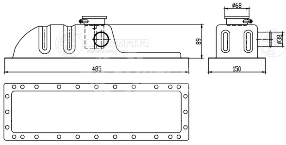 Бачок радиатора охлаждения для тракторов МТЗ-80/82 (верхний, с прокладкой)