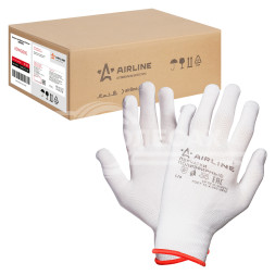 Перчатки полиэфирные (L) белые (ADWG005)