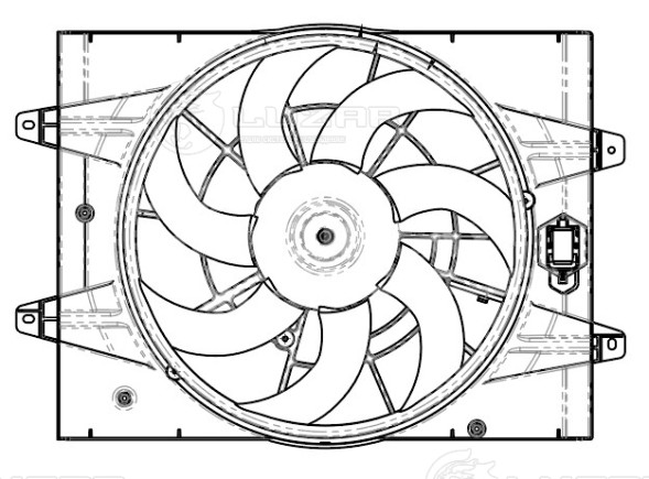 Электровентилятор охлаждения для автомобилей Chery Tiggo 4 Pro (20-)/Tiggo 7 Pro (20-)/Exeed LX (19-)/TXL (19-) 1.5T/1.6T (с кожухом)