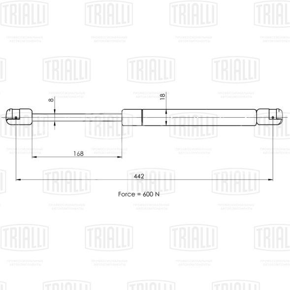 Амортизатор (упор) крышки багажника для автомобиля Skoda Fabia I (99-)