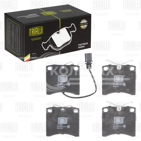 Колодки тормозные дисковые передние для автомобилей VW Transporter T4 (90-) 91.5мм (в комплекте c датчиком) (PF 1832)