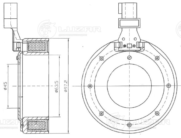 Катушка электромагнитная компрессора кондиционера для автомобилей Focus II (05-)