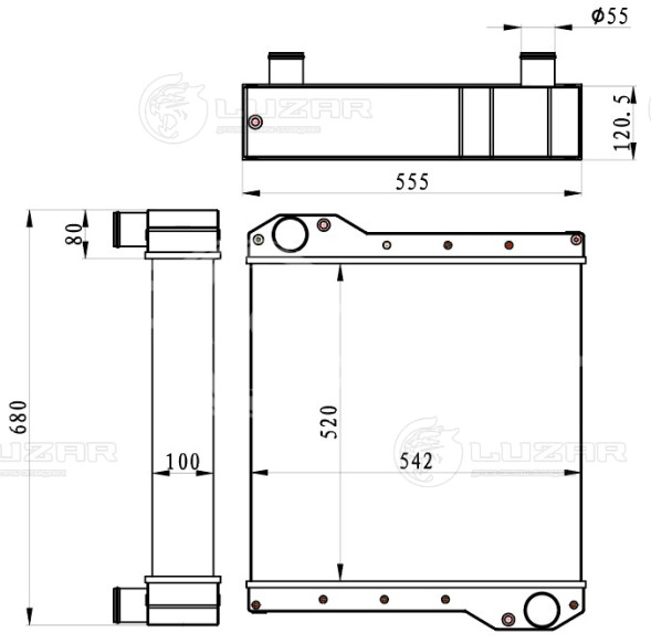 Радиатор охл. для тракторов Valtra T160,T170,T171h,T180,T190,T191H (09-) 7.4D [Sisu 74 CTA 4V]