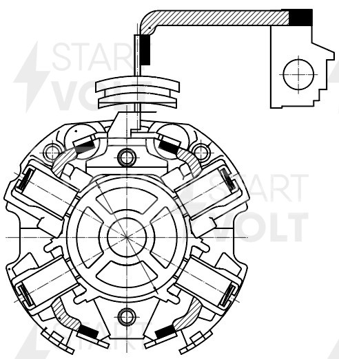 Узел щеточный стартера для автомобилей VAG Transporter T4 (90-) 1.9D/2.4D/2.5TDI