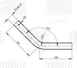 Труба с гибом d=51, угол 45 (алюминизированная сталь)