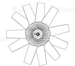 Муфта вязкостная для автомобилей ГАЗ 33106, 3310 (Валдай) с дв. Cummins 3.8 (с крыльчаткой)