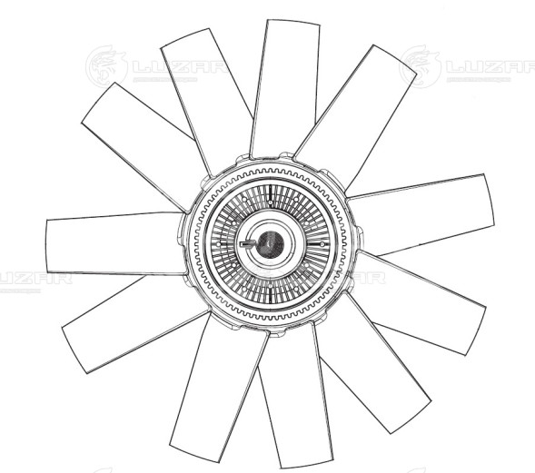 Муфта вязкостная для автомобилей ГАЗ 33106, 3310 (Валдай) с дв. Cummins 3.8 (с крыльчаткой)