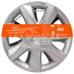 Колпаки колесные 15&quot; &quot;Джой&quot;, серебристый, карбон, компл. 2 шт.