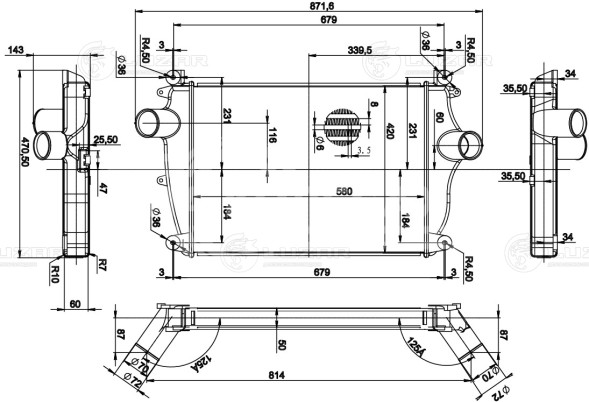 ОНВ (радиатор интеркулера) для автомобилей ГАЗон-Next ЯМЗ/Cummins