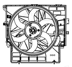 Электровентилятор охлаждения для автомобилей BMW X3 (F25) (10-)/X4 (F26) (14-) (с кожухом) (400W)